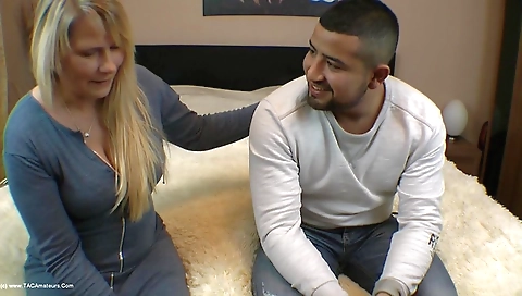 Milf with a nice round ass fucked in bed by her lover