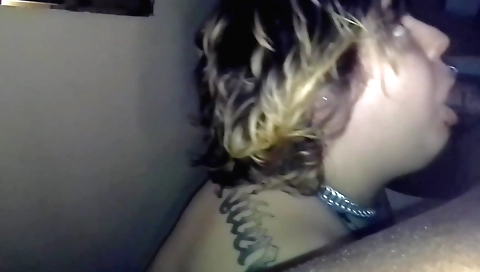 amateur bbw blonde with hairy pussy getting a deep throat