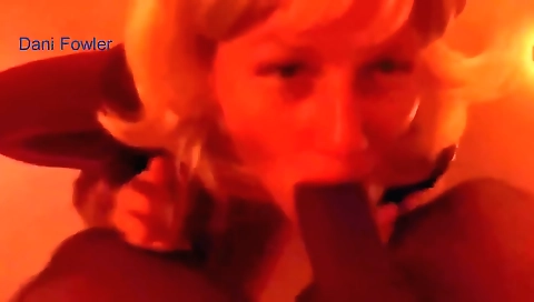 Mature blonde takes her boyfriend's cock in her mouth