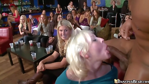 Hot blonde and ebony group sex in a big cock scene