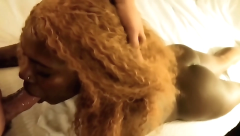 My black friend in my brown stockings fucks my ass