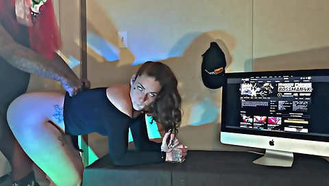 Brunette video shows her being fucked by a huge black cock