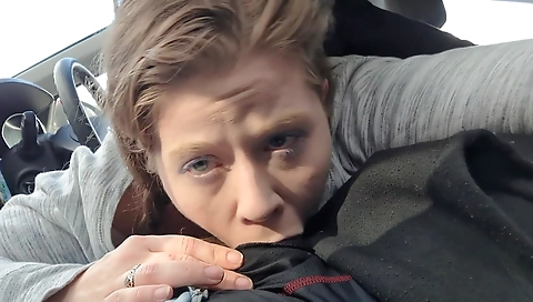 Brunette gets facialized from getting fucked hard and rough from the bus