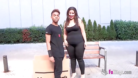 Big booty brunette breaks small dildo and fucks her