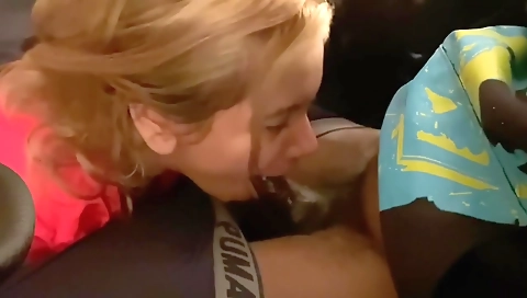 Hot blonde slut gets a deep throat facial in a behind-the-scenes video