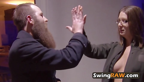 Group sex video with two black guys and a brunette girl