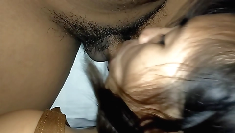 Asian girl with a hairy pussy gets fucked by a black guy