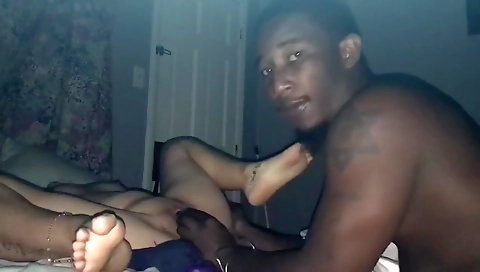 Amateur blonde gets her pussy fucked in interracial way