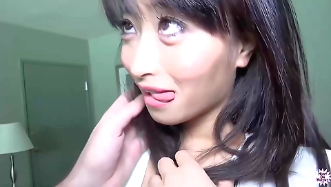 Asian brunette 18+ gets fucked by a guy from opposite sex