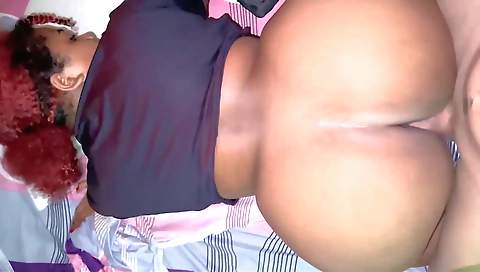 Hot black and red-haired redhead fucked doggy style