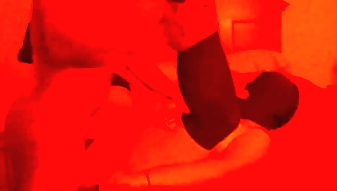 Redheaded babe getting naked in front of a black guy