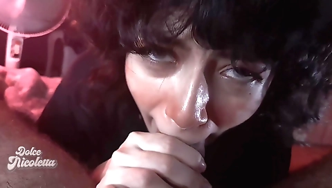 Brunette with a big natural pussy gets her dick inside her