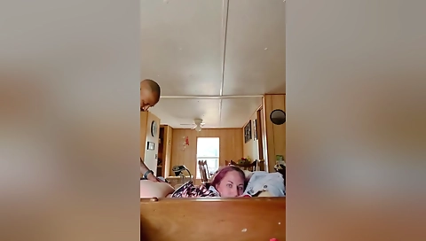 Amateur black woman with a big cock is deep throated