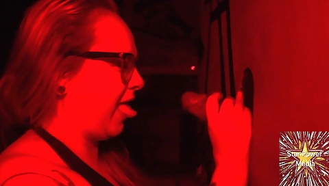 Savanna star in a sexy tattooed outfit has a deepthroat contest