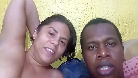 Brunette babe with big ass receives facial and blowjob