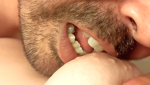 Amateur interracial couple with big tits and a sexy ass