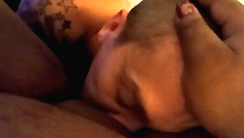 Busty ebony milf with big boobs cums from an blowjob