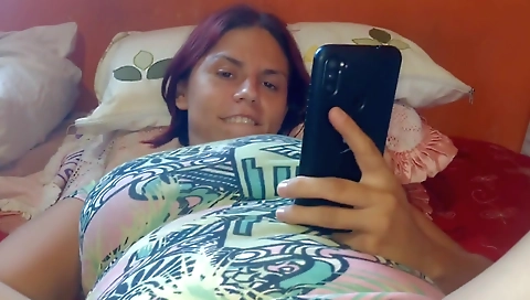 Hot brunette with big boobs fucks on her own man in anal