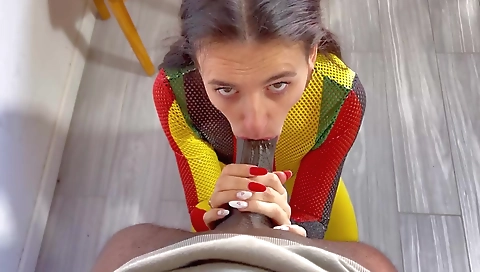 Black Fitness Trainer Shows Skinny Hottie How To Train Asshole