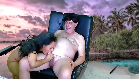 Asian beauty with a shaved pussy is getting fucked