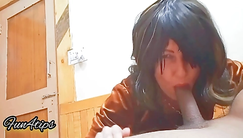 Indian milf takes a teen deepthroated in front of webcam